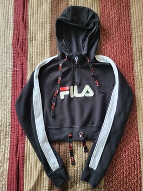 FILA 1/4 Zip Cropped Hoodie